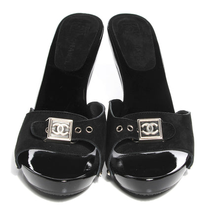 Chanel Suede CC Mules 41 Black 2 of 7