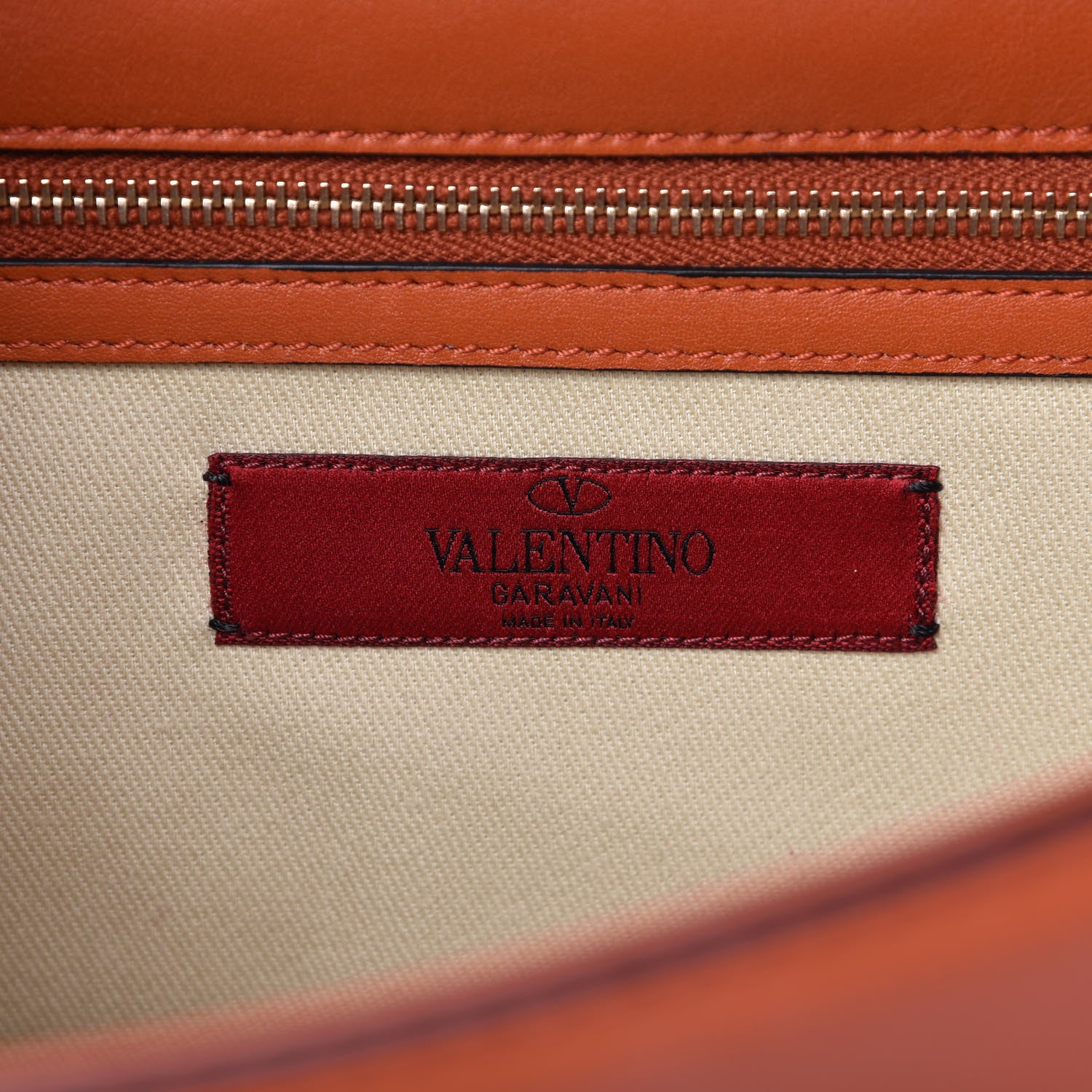 Valentino Garavani Vitello Medium Glam Lock Rockstud Flap Bag Orange 8 of 9