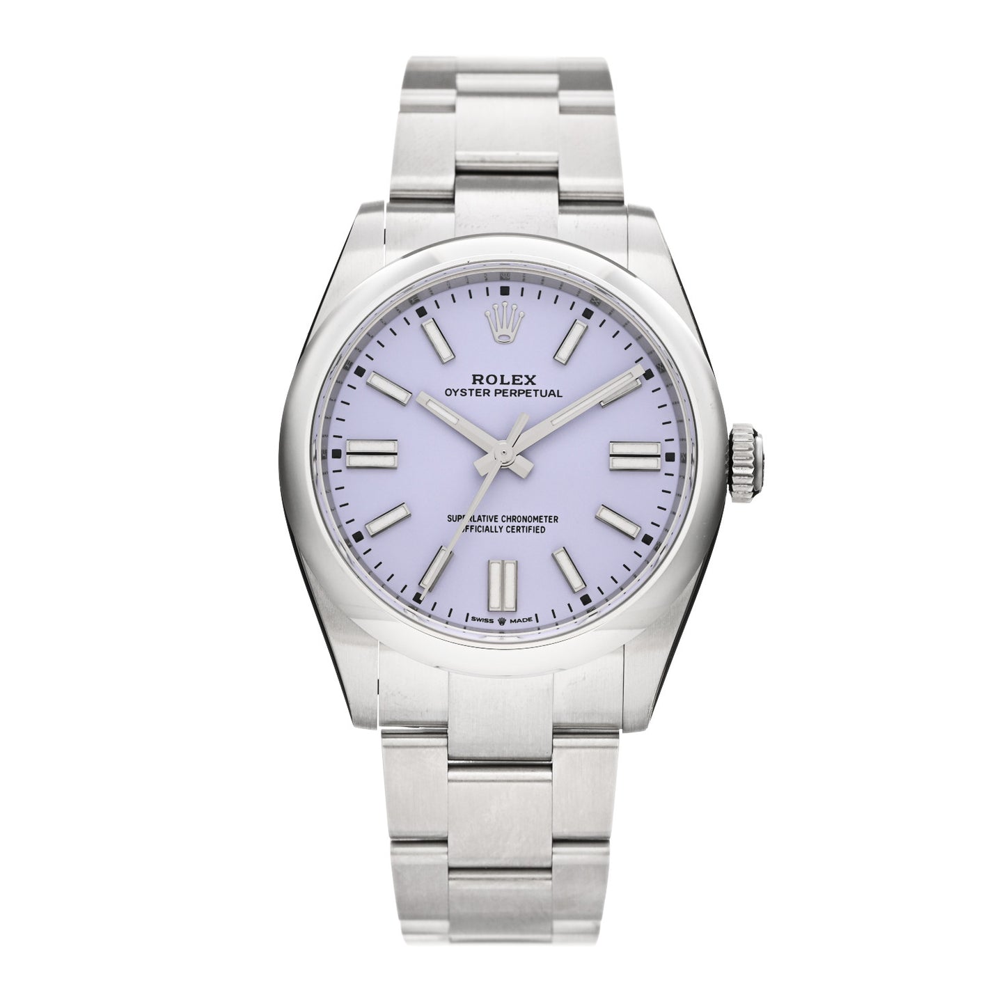 Stainless Steel 41mm Oyster Perpetual Watch Lavender 134300