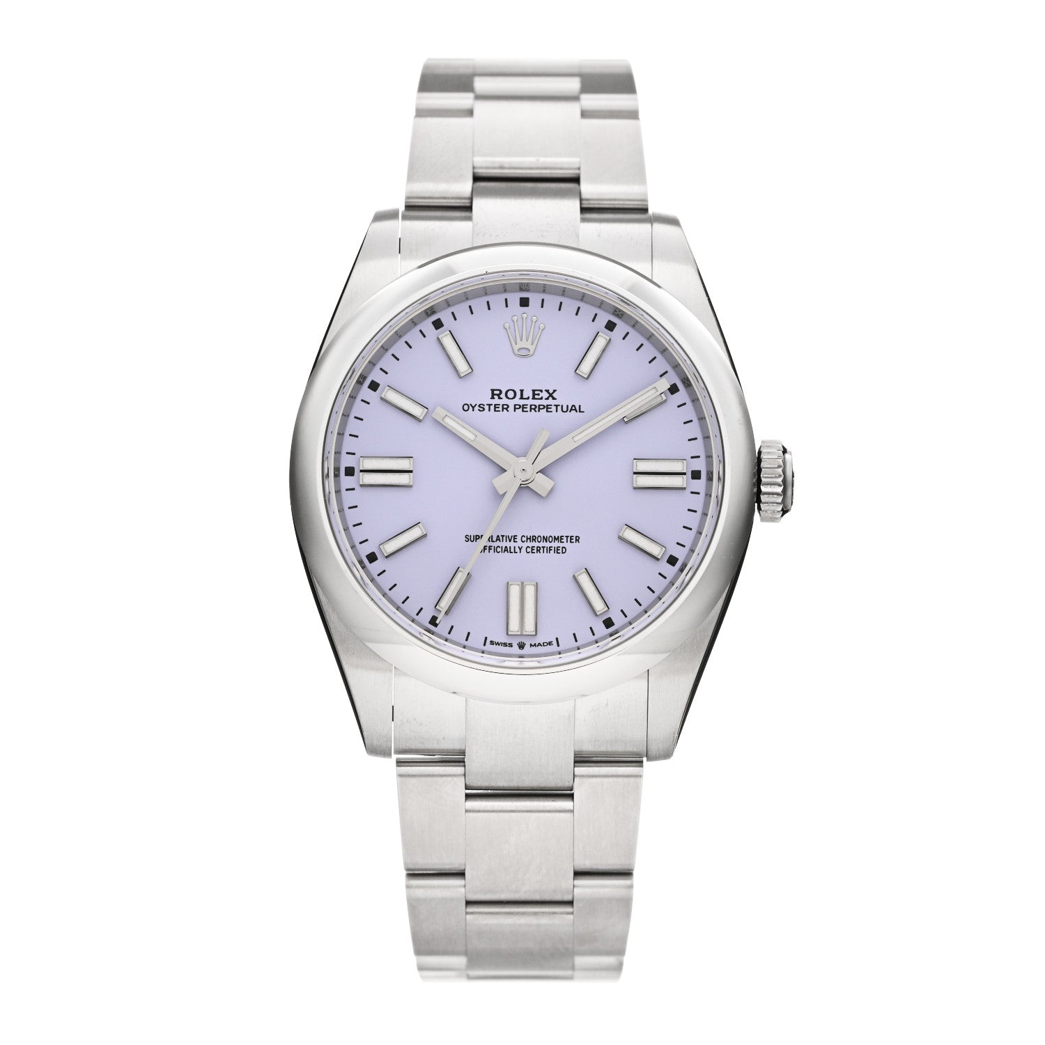 Rolex Stainless Steel 41mm Oyster Perpetual Watch Lavender 134300 1 of 5