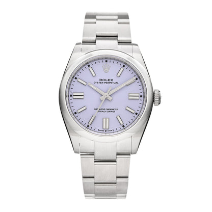 Rolex Stainless Steel 41mm Oyster Perpetual Watch Lavender 134300 1 of 5