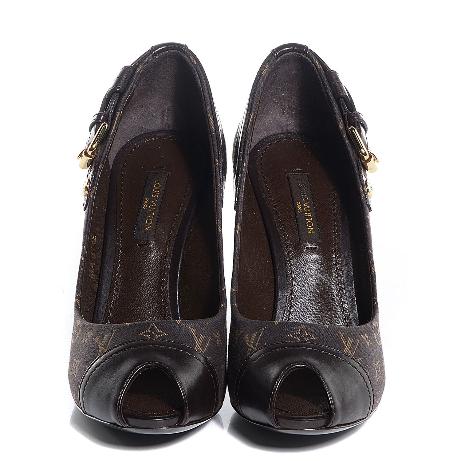 Louis Vuitton Monogram Idylle Barbara Open Toe Pumps 35 Fusain 2 of 7