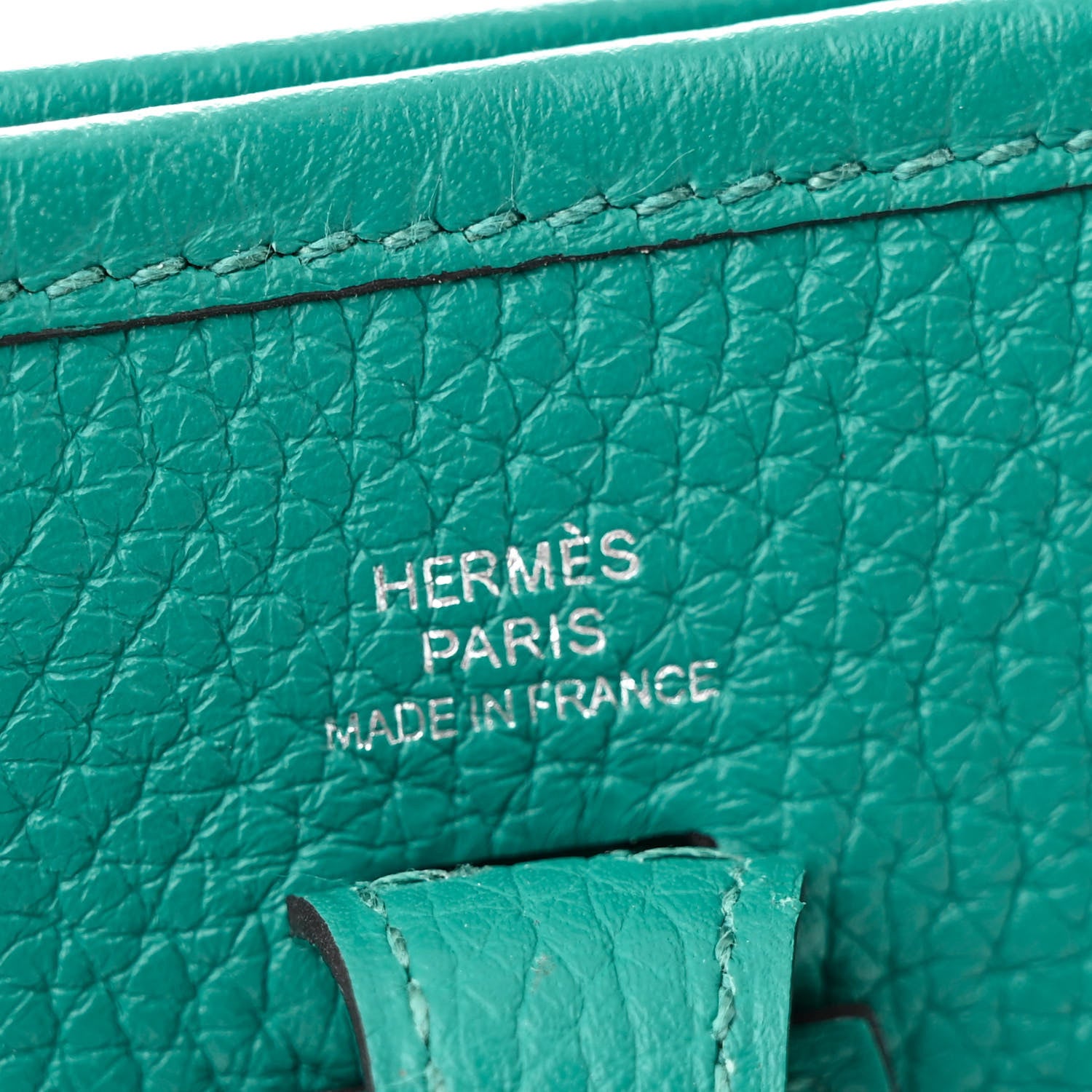 Hermes Taurillon Clemence Evelyne TPM Bleu Paon 6 of 11