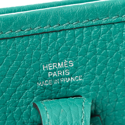 Hermes Taurillon Clemence Evelyne TPM Bleu Paon 6 of 11