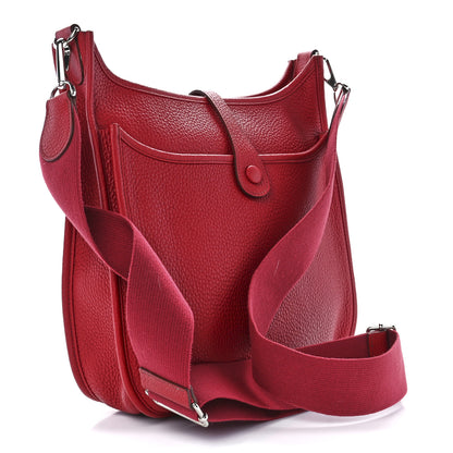 Hermes Taurillon Clemence Evelyne III PM Rouge Vif 2 of 10