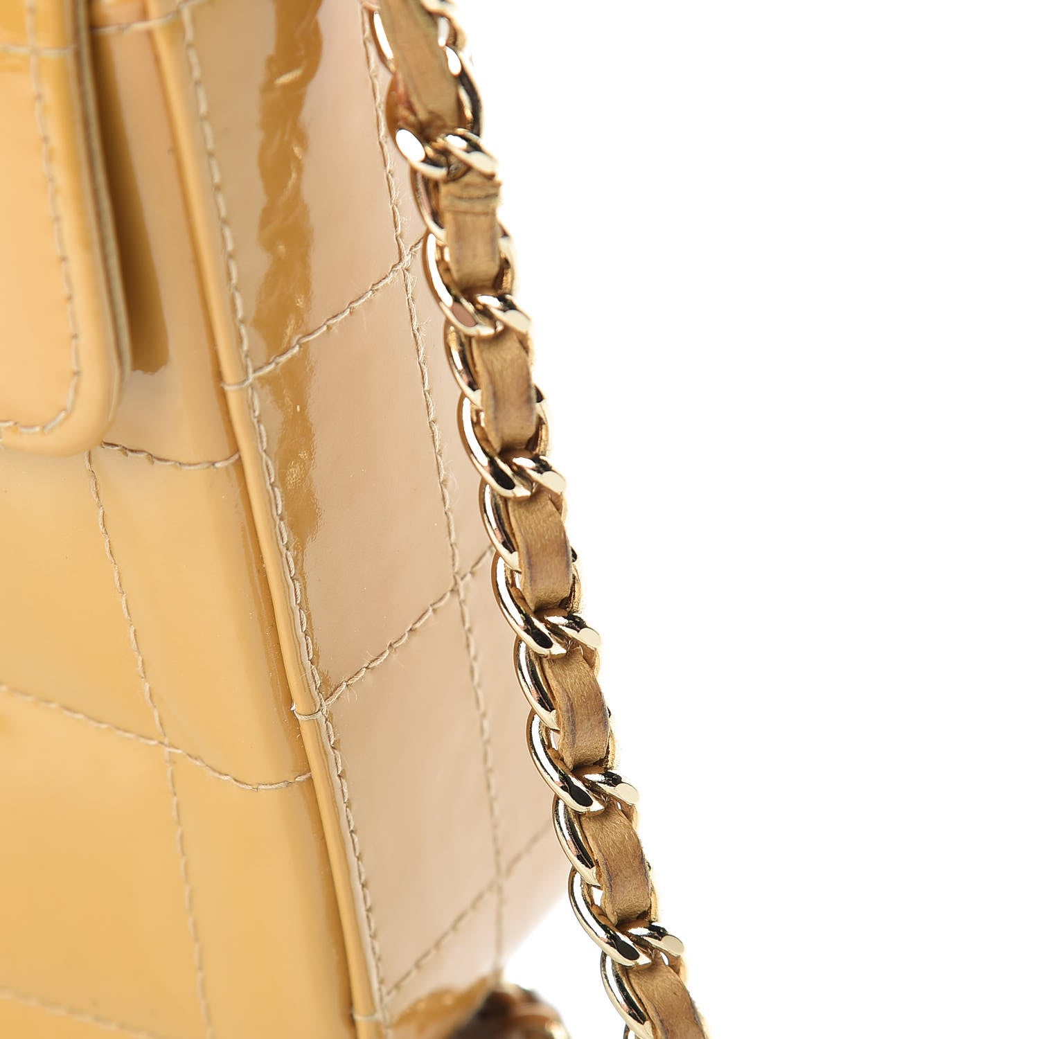 Chanel Patent East West Chocolate Bar Flap Beige 16 of 19