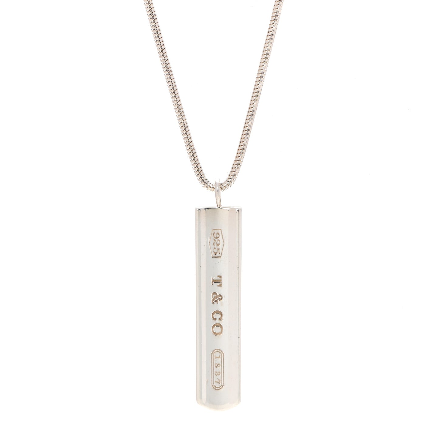 Sterling Silver 1837 Bar Pendant Necklace