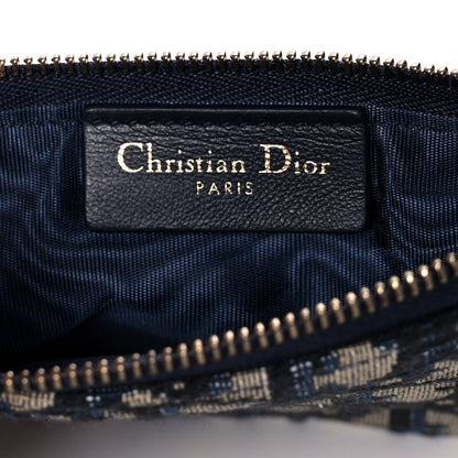 Christian Dior Oblique Saddle Chain Wallet Blue 7 of 16