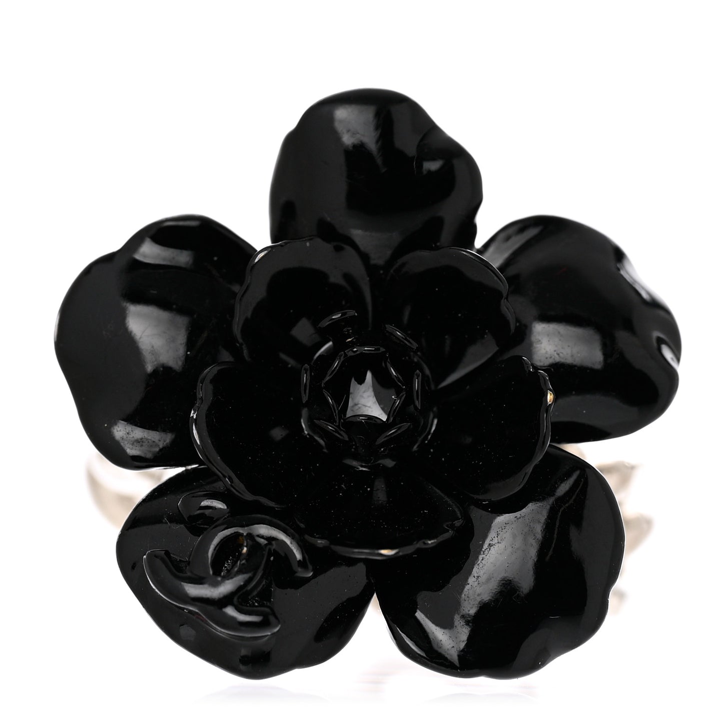 Palladium Resin CC Camellia Ring 7.5 Black