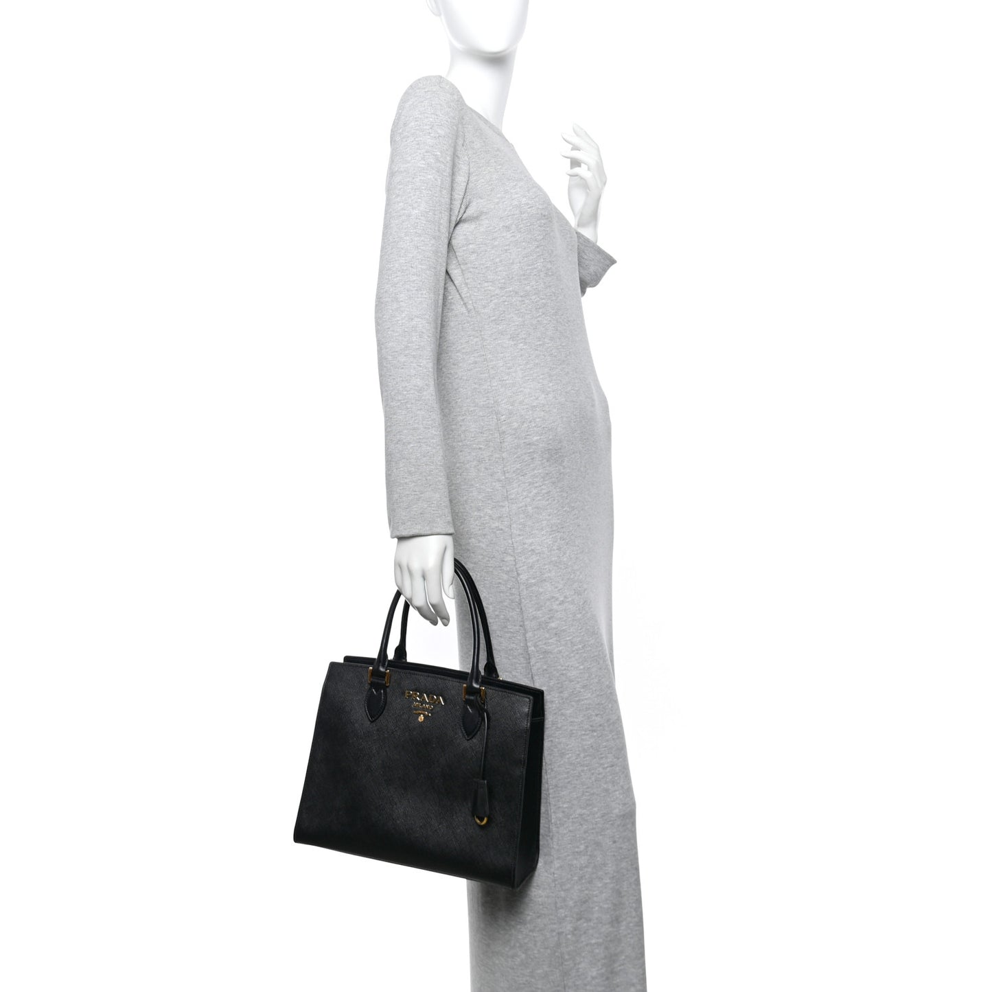 Saffiano Soft Calfskin Large Tote Black