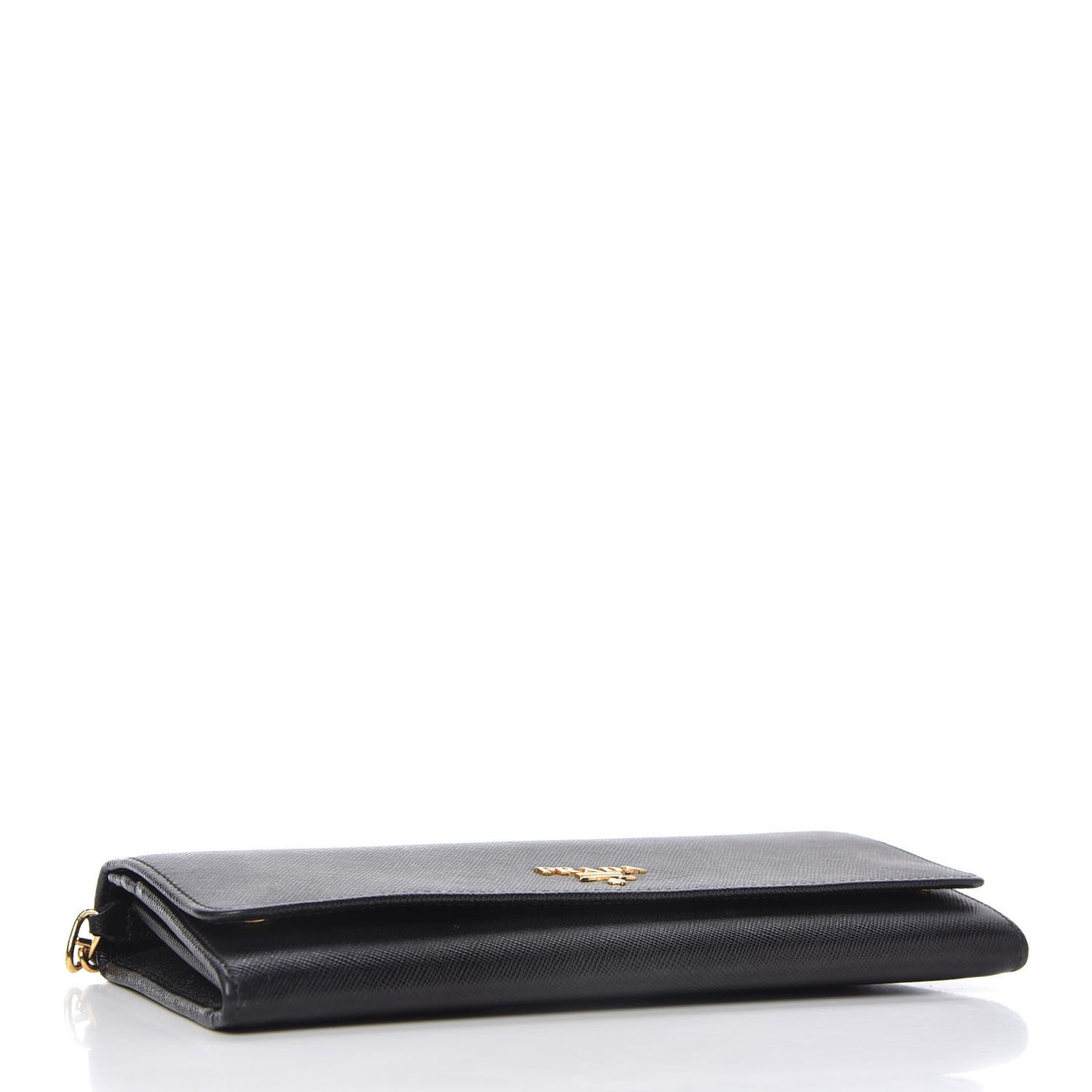 Saffiano Metal Oro Chain Wallet Black