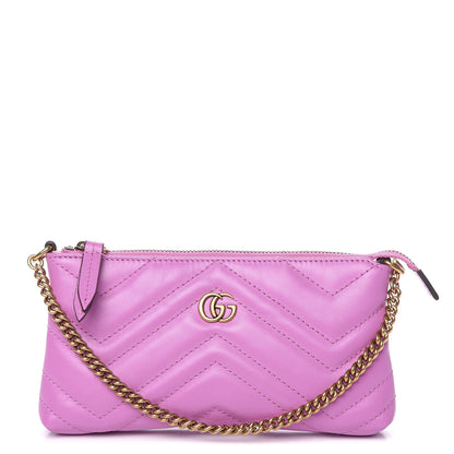Gucci Calfskin Matelasse Mini GG Marmont Chain Bag Candy Mousse 1 of 9