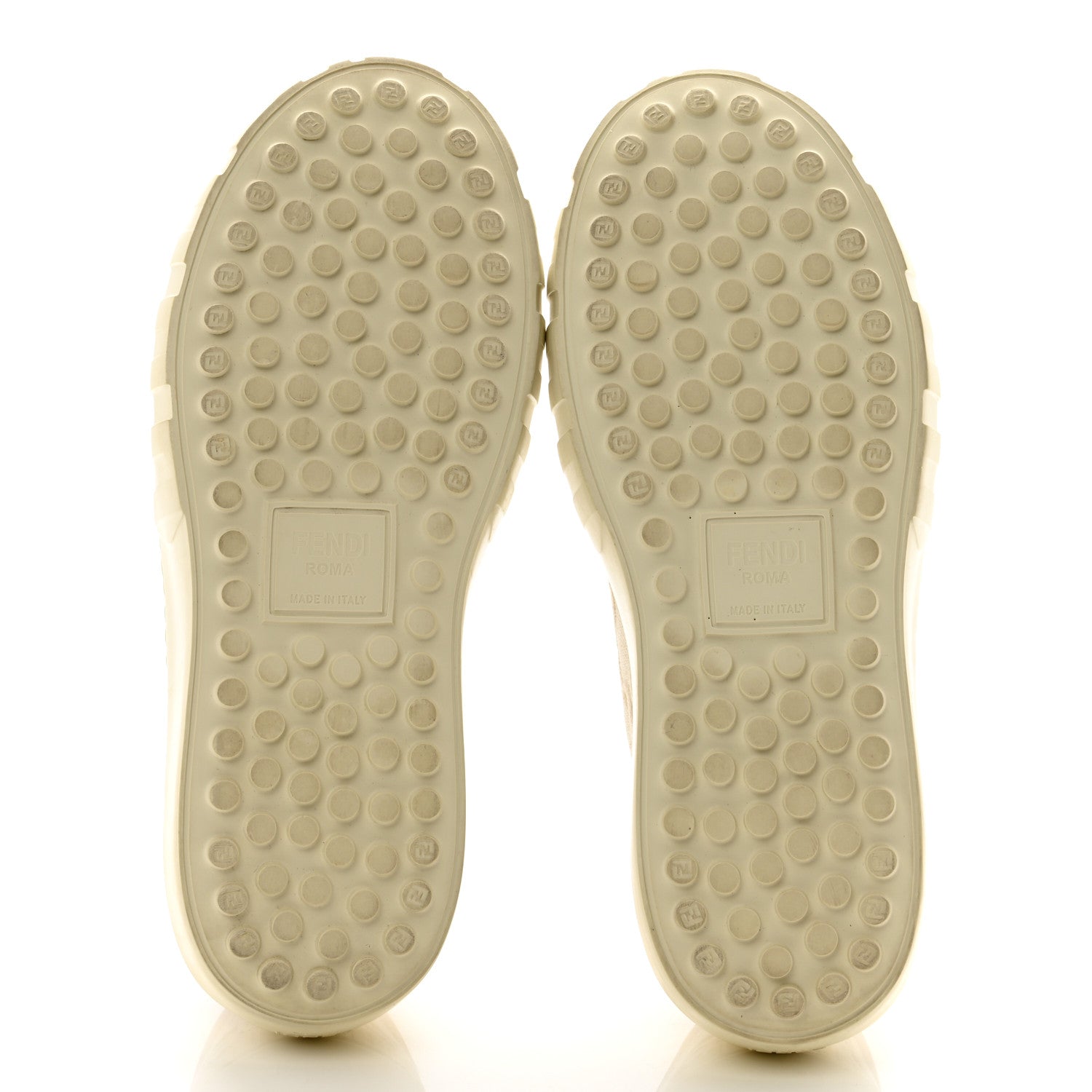 Fendi Fabric Jacquard Vitello Nappa FF Karligraphy Womens Fendi Force Low Top Sneakers 37 Camelia 5 of 12