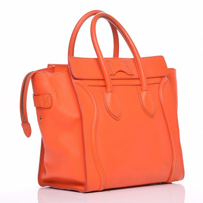 Celine Smooth Calfskin Mini Luggage Bright Orange 3 of 15