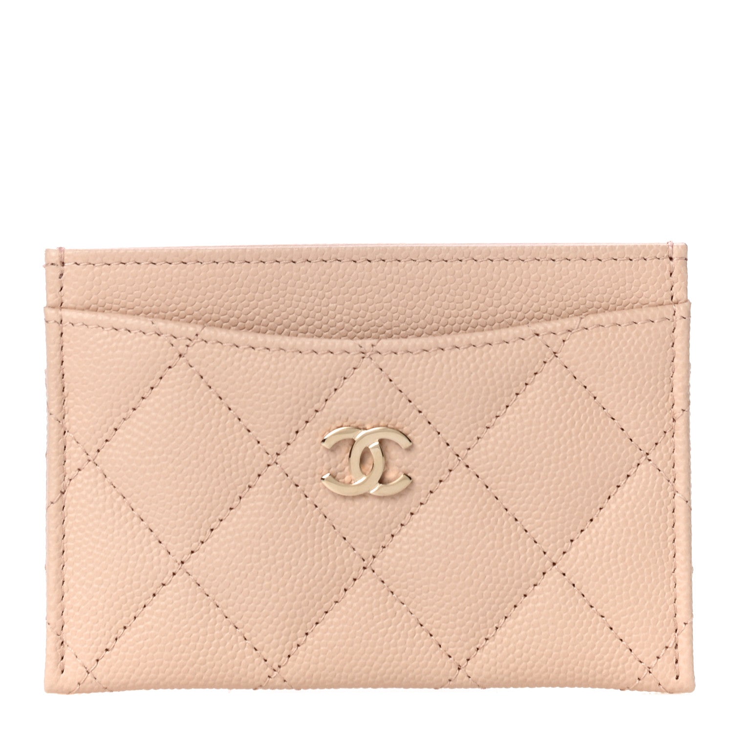 Chanel Caviar Quilted Card Holder Light Beige 1 of 12