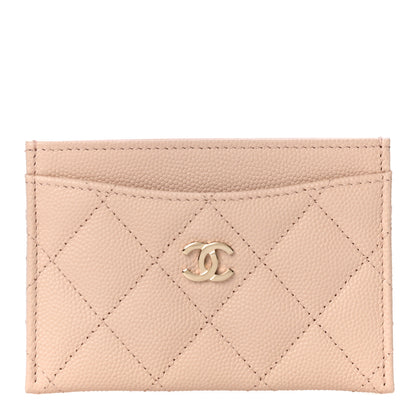 Chanel Caviar Quilted Card Holder Light Beige 1 of 12