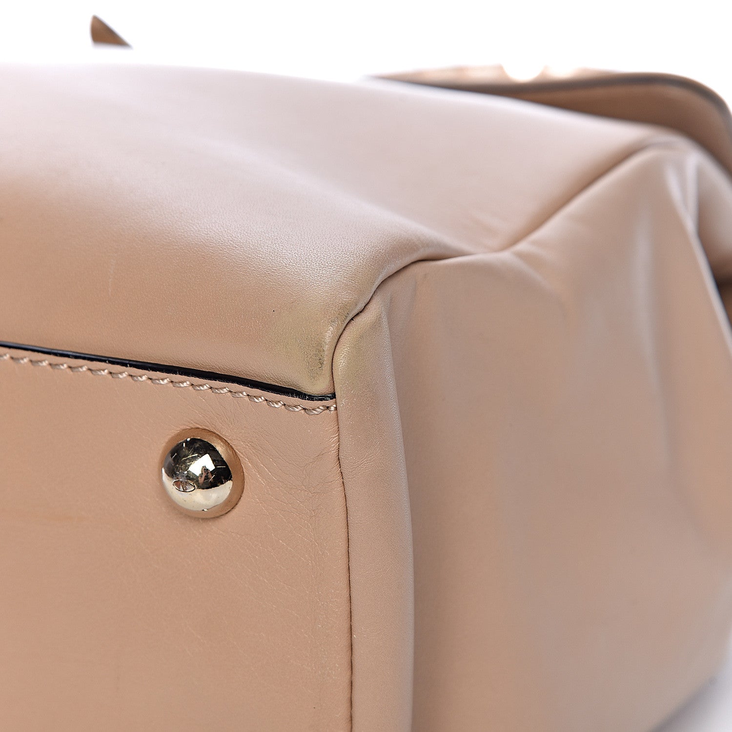 Valentino Garavani Vitello Large Rockstud Flap Satchel Poudre 14 of 17
