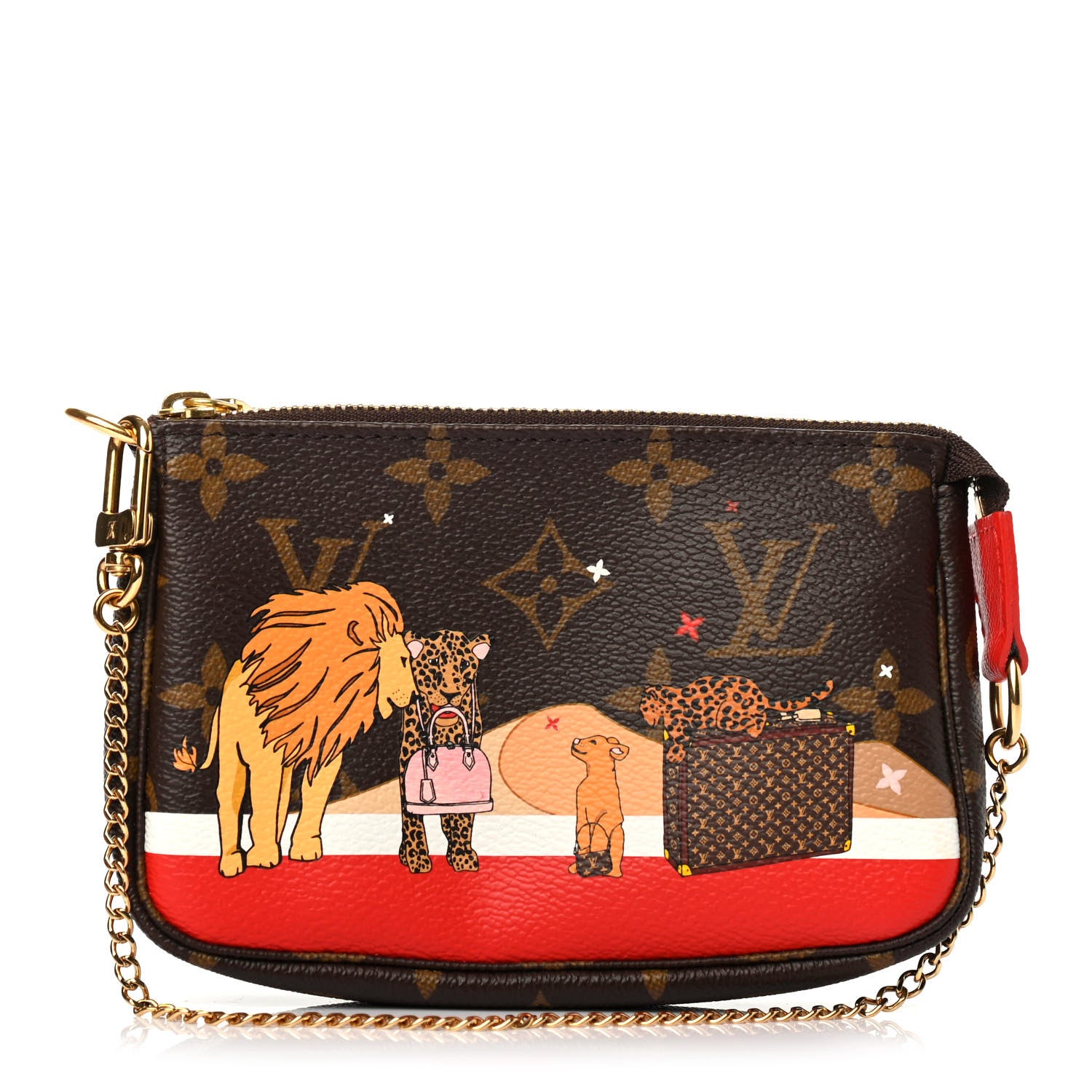 Louis Vuitton Monogram 2018 Christmas Animation Mini Cats Pochette Accessories 1 of 4
