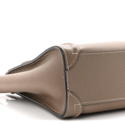 Celine Drummed Calfskin Nano Luggage Souris 19 of 21