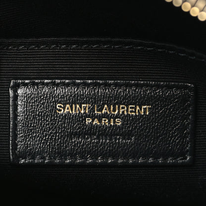 Saint Laurent Grain De Poudre Matelasse Chevron Quilted Round Vinyle Camera Bag Black 6 of 9