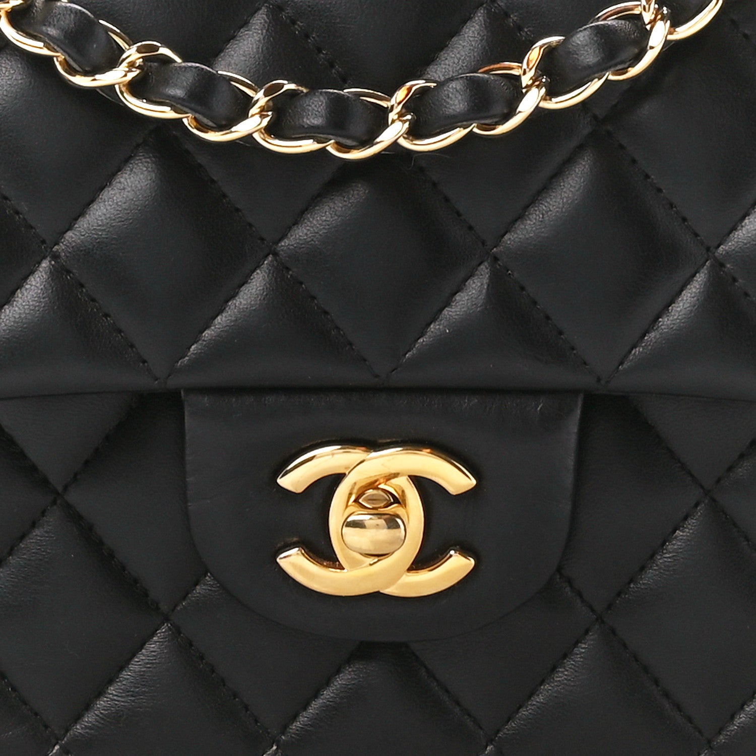 Chanel Lambskin Quilted Medium Double Flap Black 9 of 12