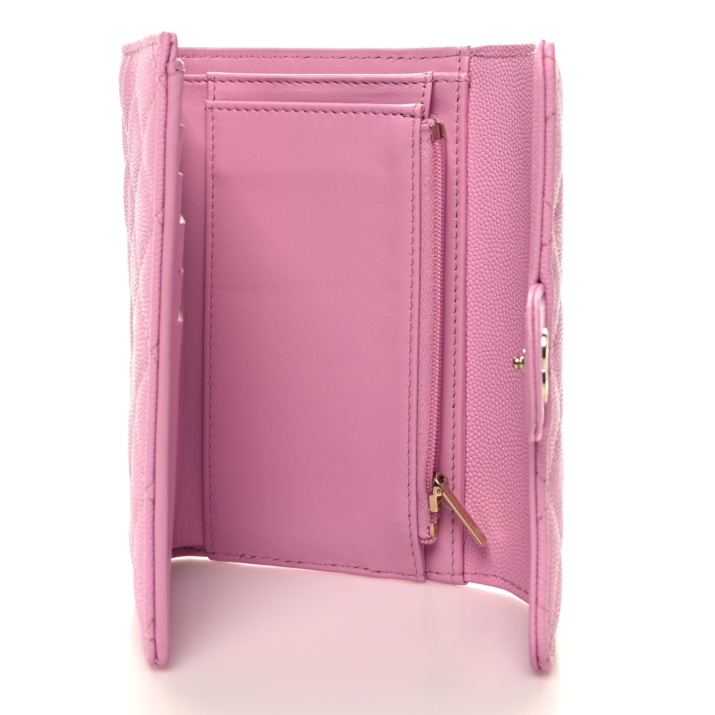Caviar Quilted Medium Flap Wallet Lilac
