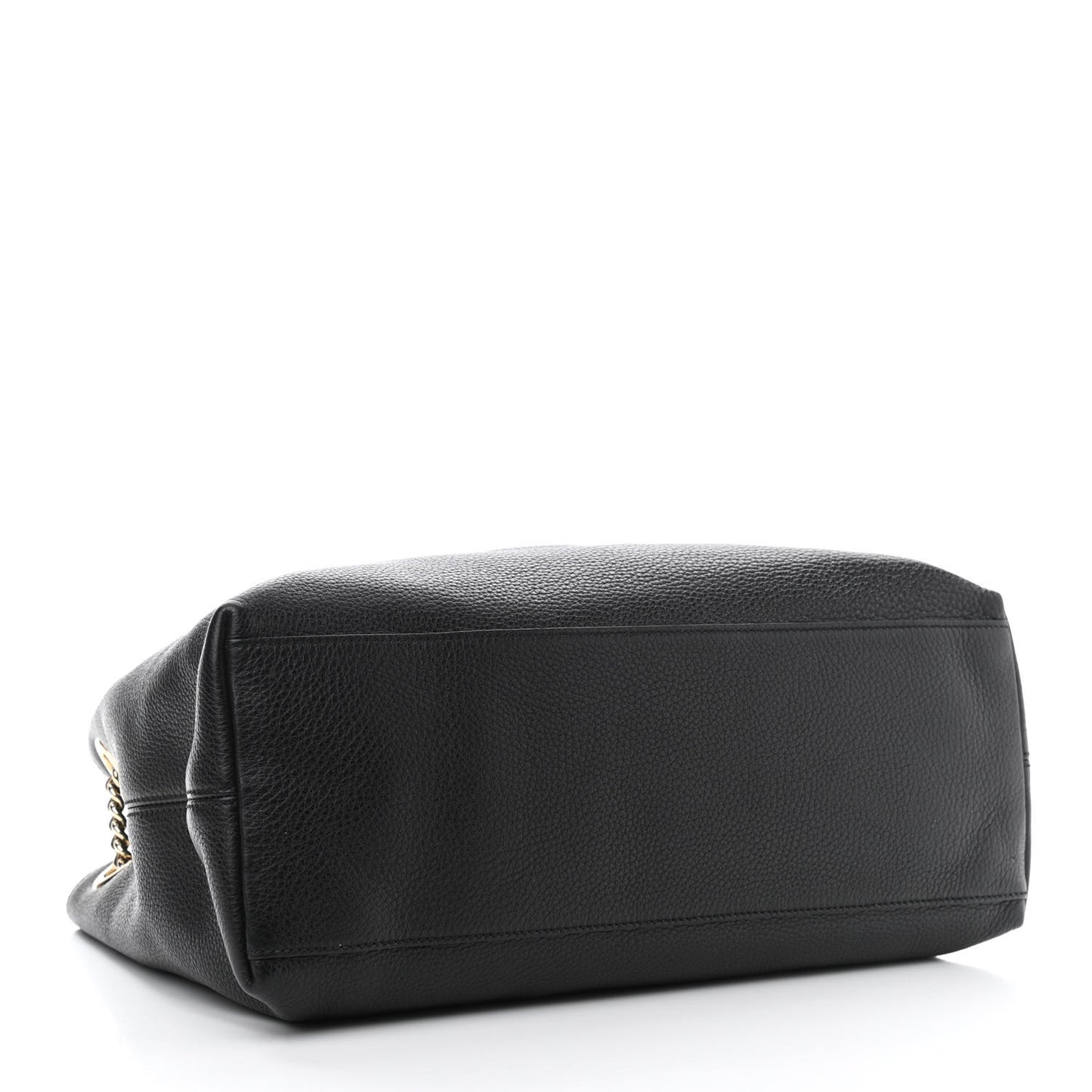 Pebbled Calfskin Medium Soho Chain Shoulder Bag Black