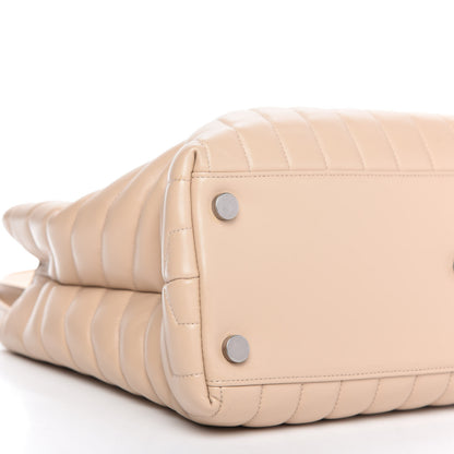 Saint Laurent Calfskin Y Quilted Monogram Large Loulou Shopper Nude Powder 6 of 9
