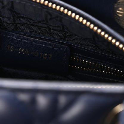 Christian Dior Lambskin Cannage Medium Lady Dior Navy Blue 7 of 11