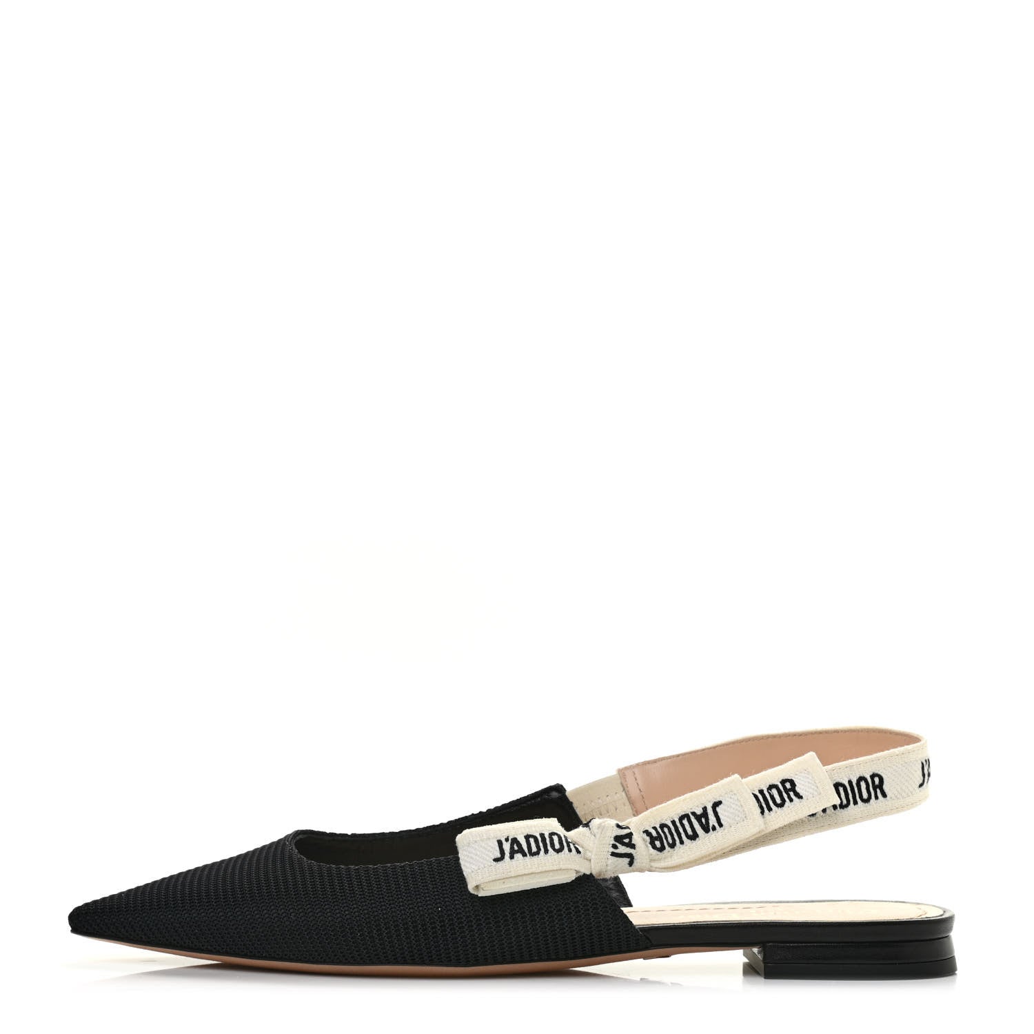 Christian Dior Technical Canvas Ribbon J'Adior Slingback Ballet Flats 38.5 Black 1 of 8