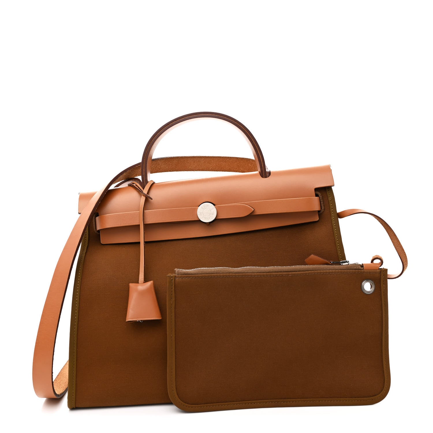 Hermes Vache Hunter Toile Herbag Zip 31 PM Alezan 4 of 11