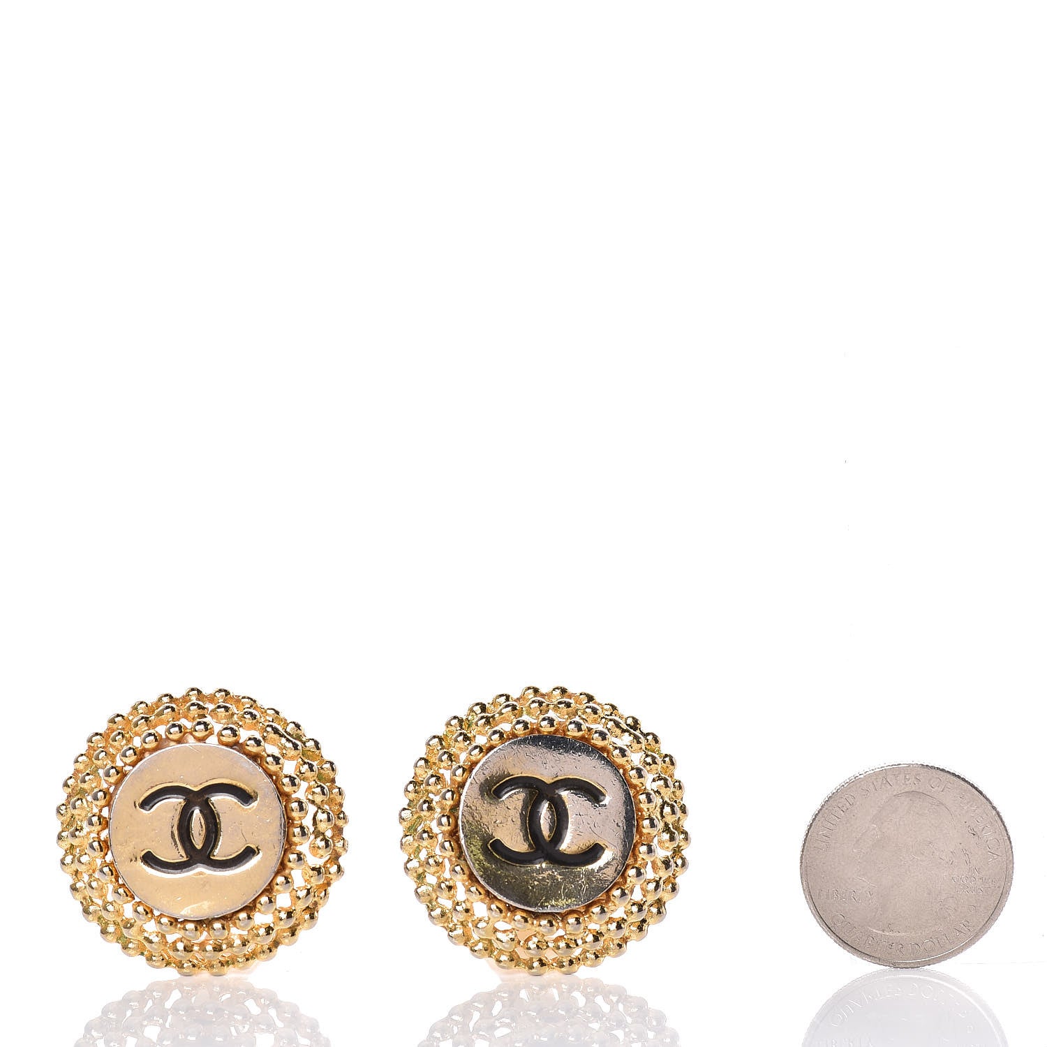 Chanel CC Clip On Earrings Gold 2 of 4