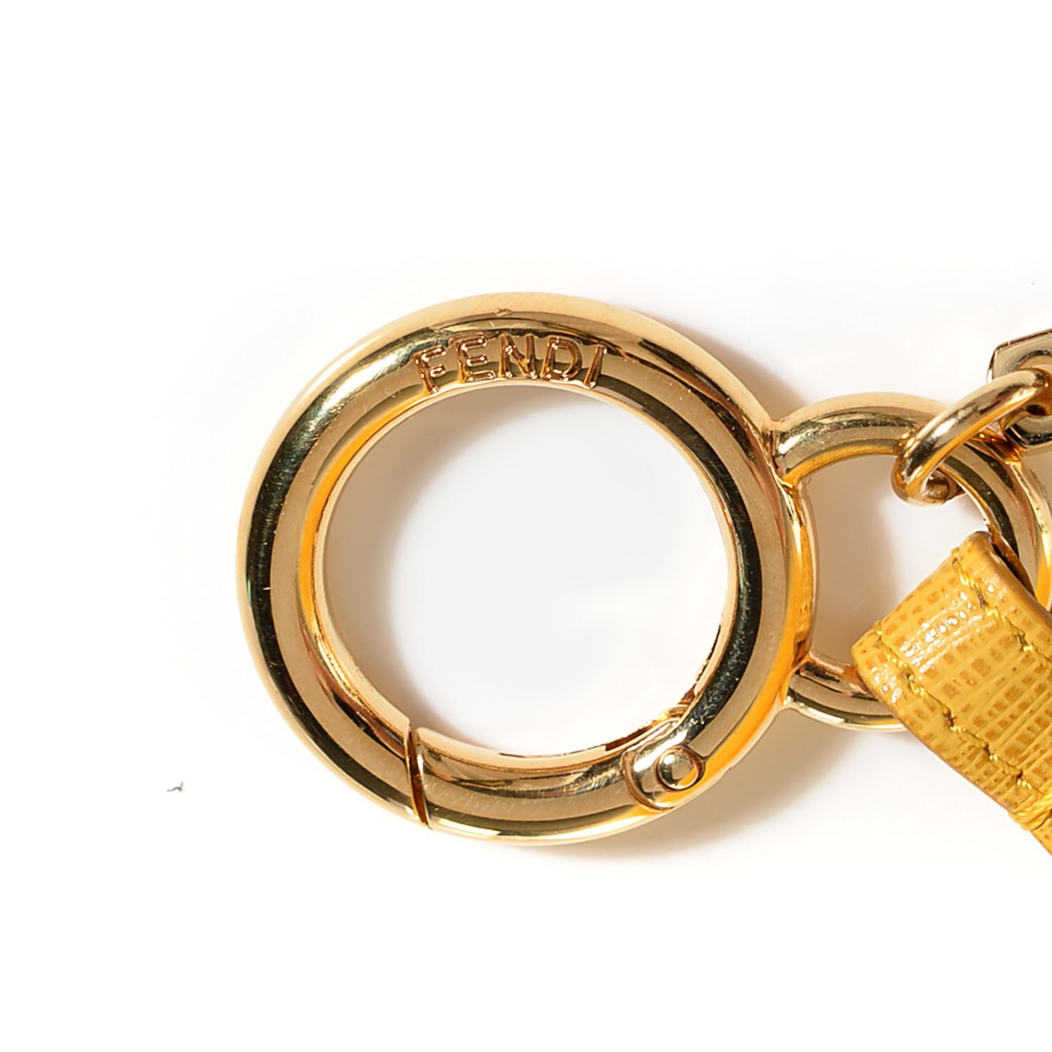 Fendi Fox Fur Pom Pom Bag Charm Yellow 5 of 7