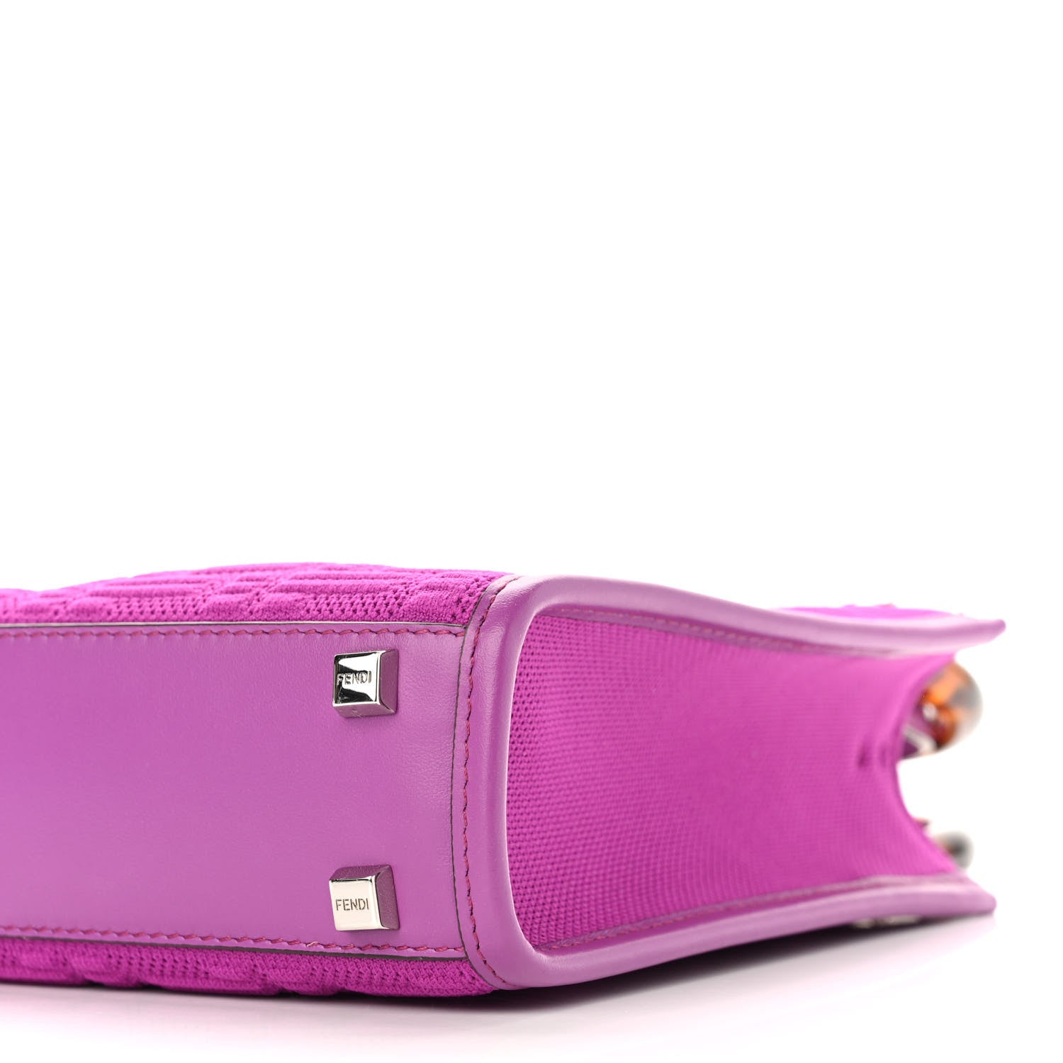 Fendi Technical Fabric Vitello Ceylon Plexiglass FF Mini Fendi Sunshine Shopper Tote Bouganville 8 of 9