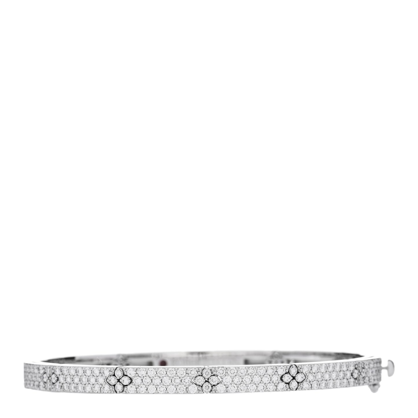 18K White Gold Diamond Love in Verona Pave Bangle Bracelet