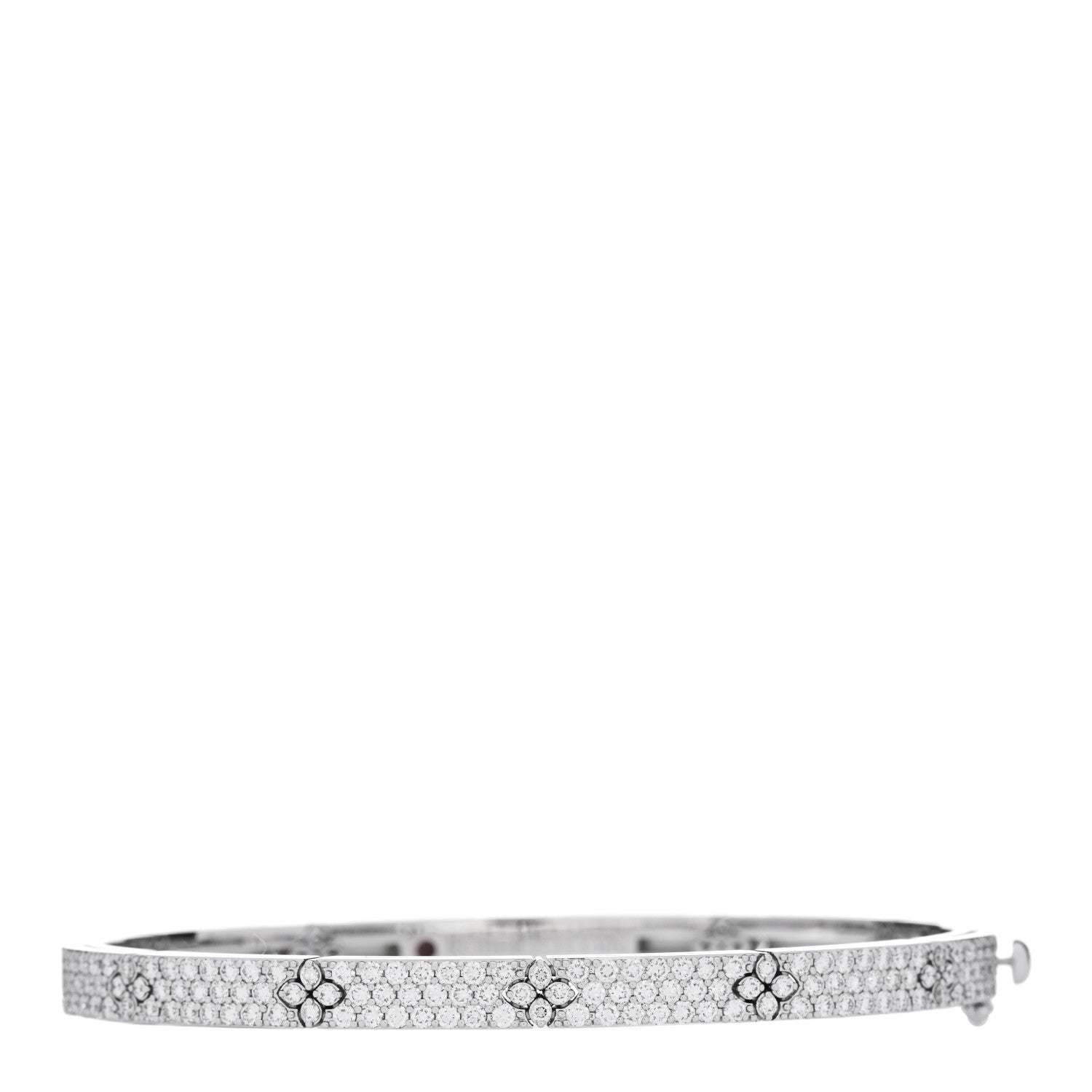 Roberto Coin 18K White Gold Diamond Love in Verona Pave Bangle Bracelet 1 of 6