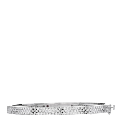 Roberto Coin 18K White Gold Diamond Love in Verona Pave Bangle Bracelet 1 of 6
