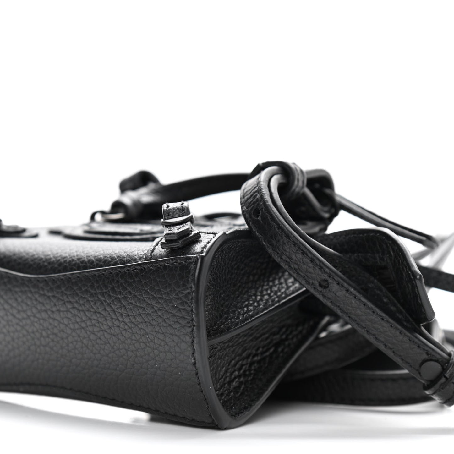 Grained Calfskin Neo Classic Black Hardware Super Nano City Crossbody Black