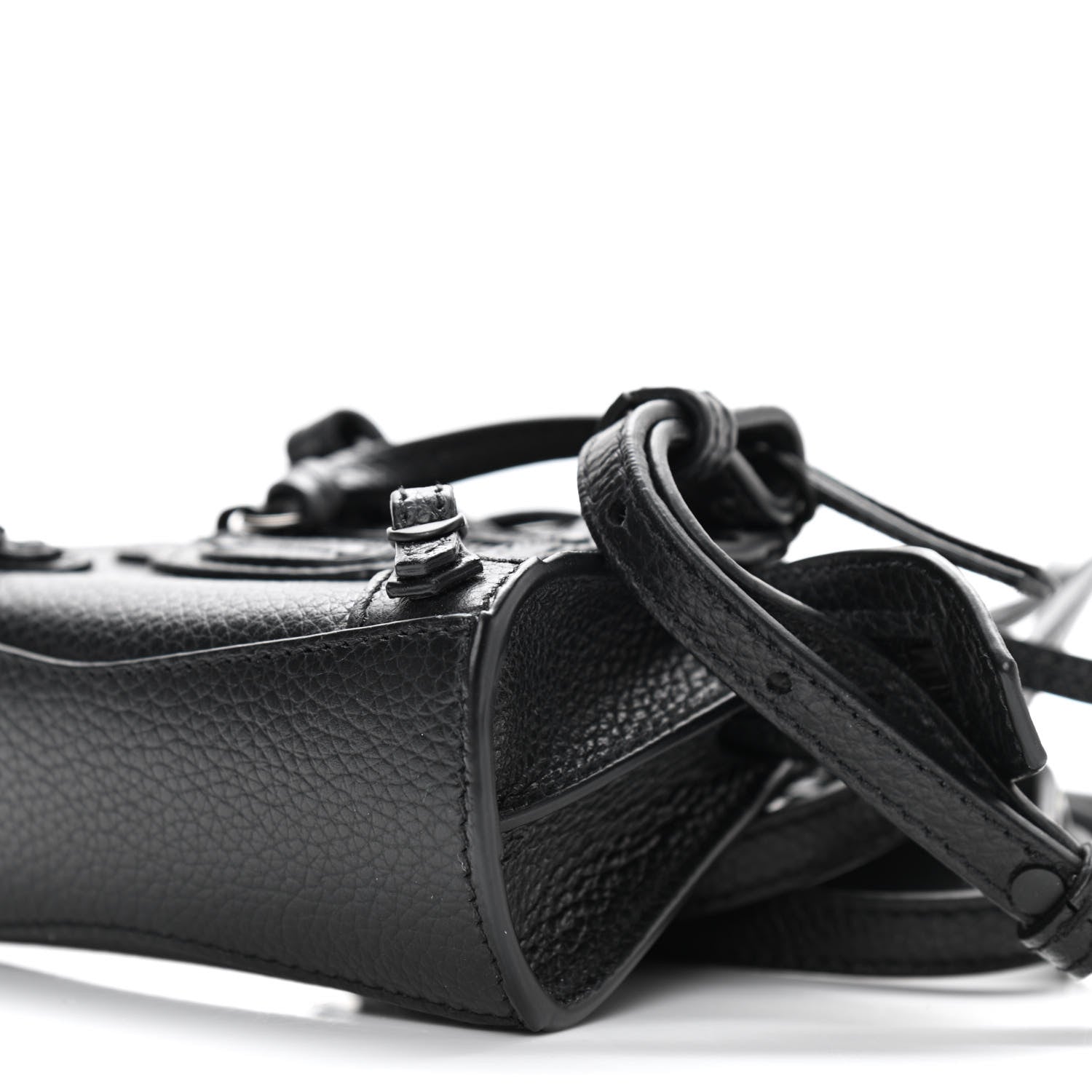 Balenciaga Grained Calfskin Neo Classic Black Hardware Super Nano City Crossbody Black 10 of 10