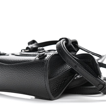 Balenciaga Grained Calfskin Neo Classic Black Hardware Super Nano City Crossbody Black 10 of 10
