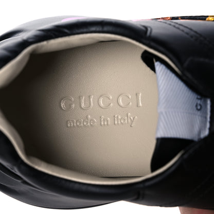 Gucci Calfskin Iridescent Logo Mens Rhyton Sneakers 6 Black 7 of 8