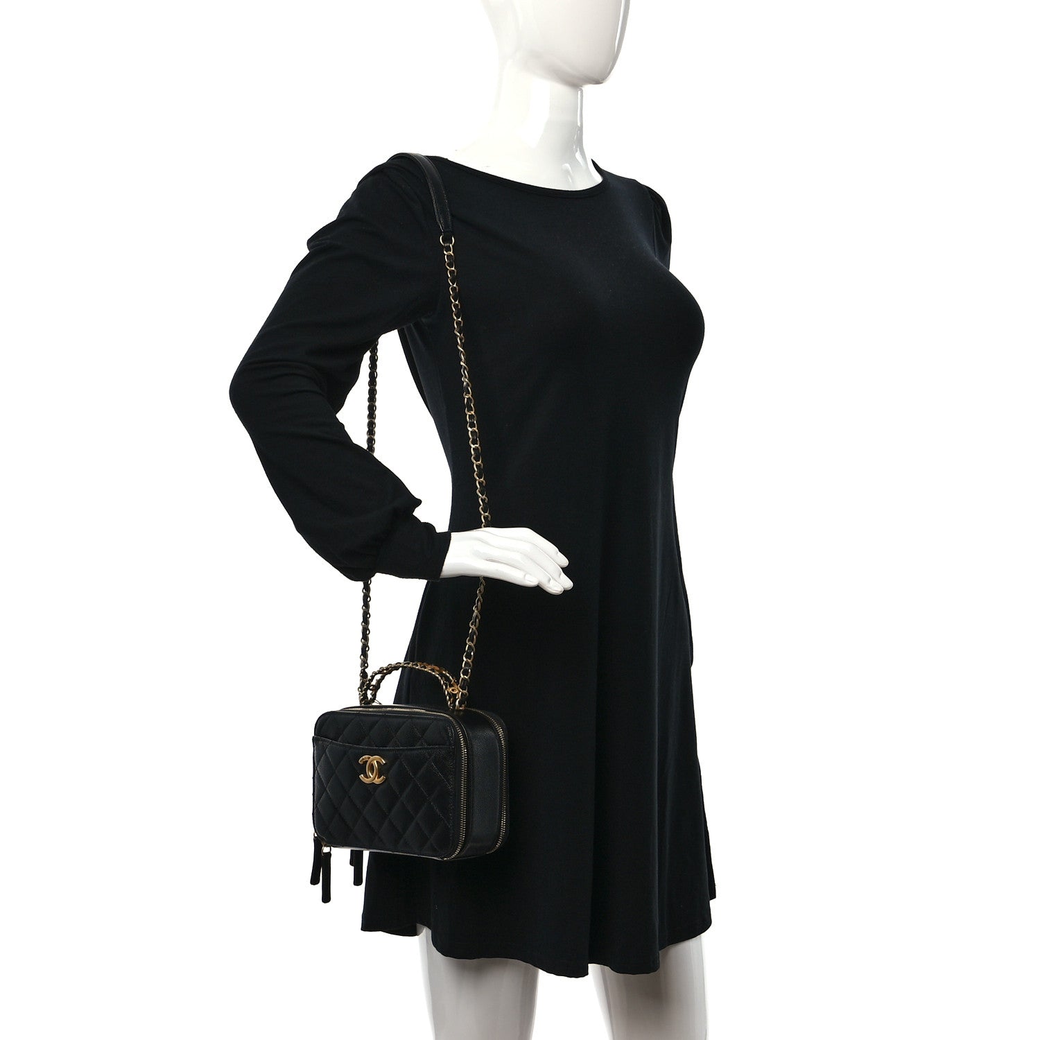 Chanel Caviar Quilted Small Pick Me Up Vanity Case Black 2 of 11