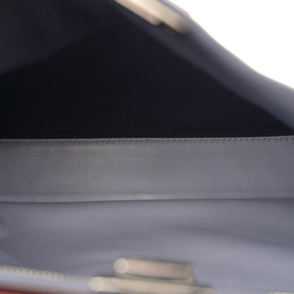 Fendi Vitello Seta Shiny Nappa Medium Peekaboo Iconic Satchel Blue Notte Ardesia 5 of 12