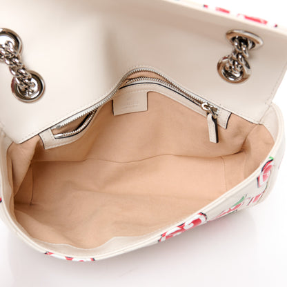 Gucci Calfskin Monogram Matelasse Diagonal GG Apple Small GG Marmont Shoulder Bag Ivory 5 of 11