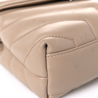 Saint Laurent Calfskin Y Quilted Monogram Toy Loulou Crossbody Bag Dark Beige 9 of 19