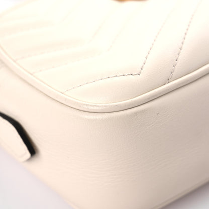 Gucci Calfskin Matelasse Mini GG Marmont Chain Shoulder Bag White 8 of 16