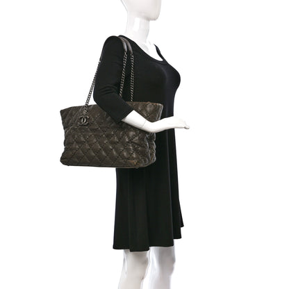 Chanel Calfskin Ultimate Stitch Shopping Tote Khaki 3 of 13