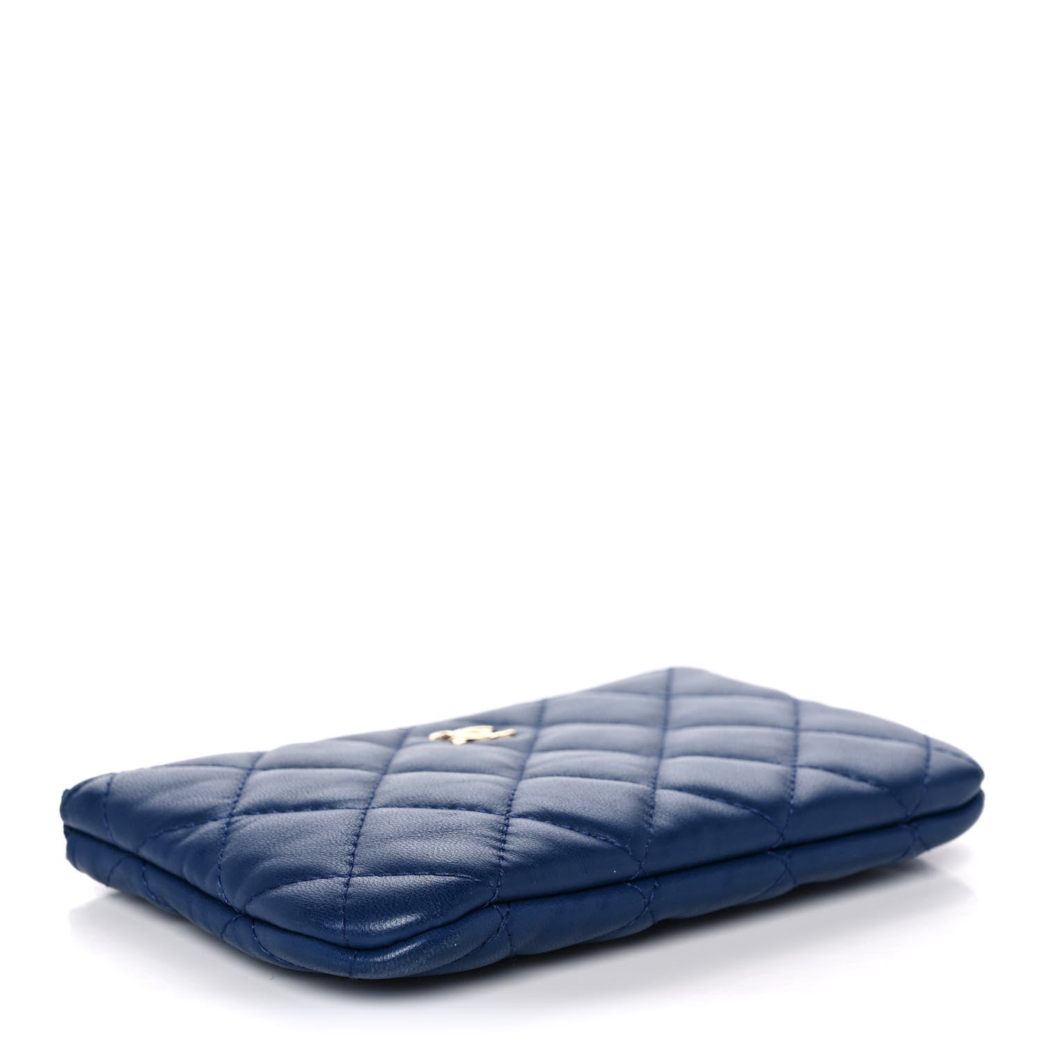 Chanel Lambskin Quilted Small Cosmetic Case Blue 4 of 11