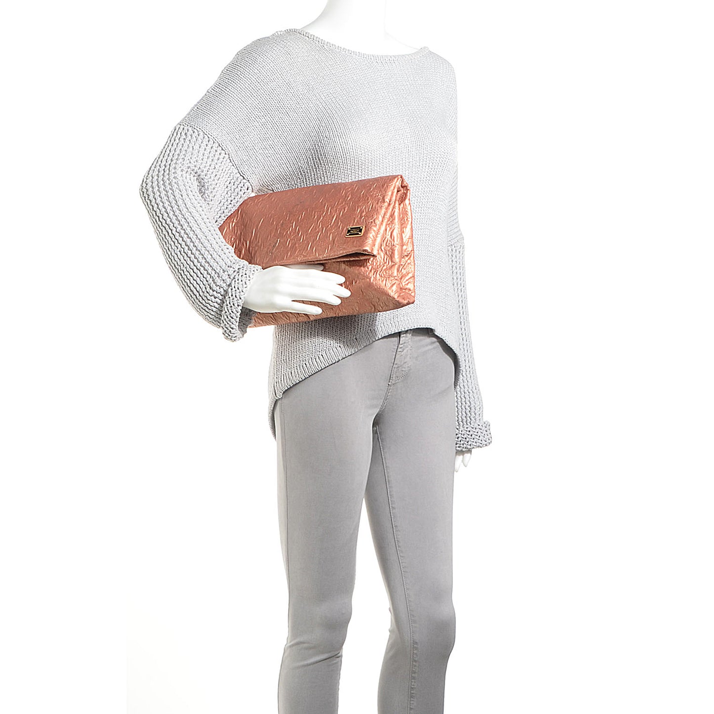 Jacquard Quilted Monogram Limelight Clutch GM Rose Gold