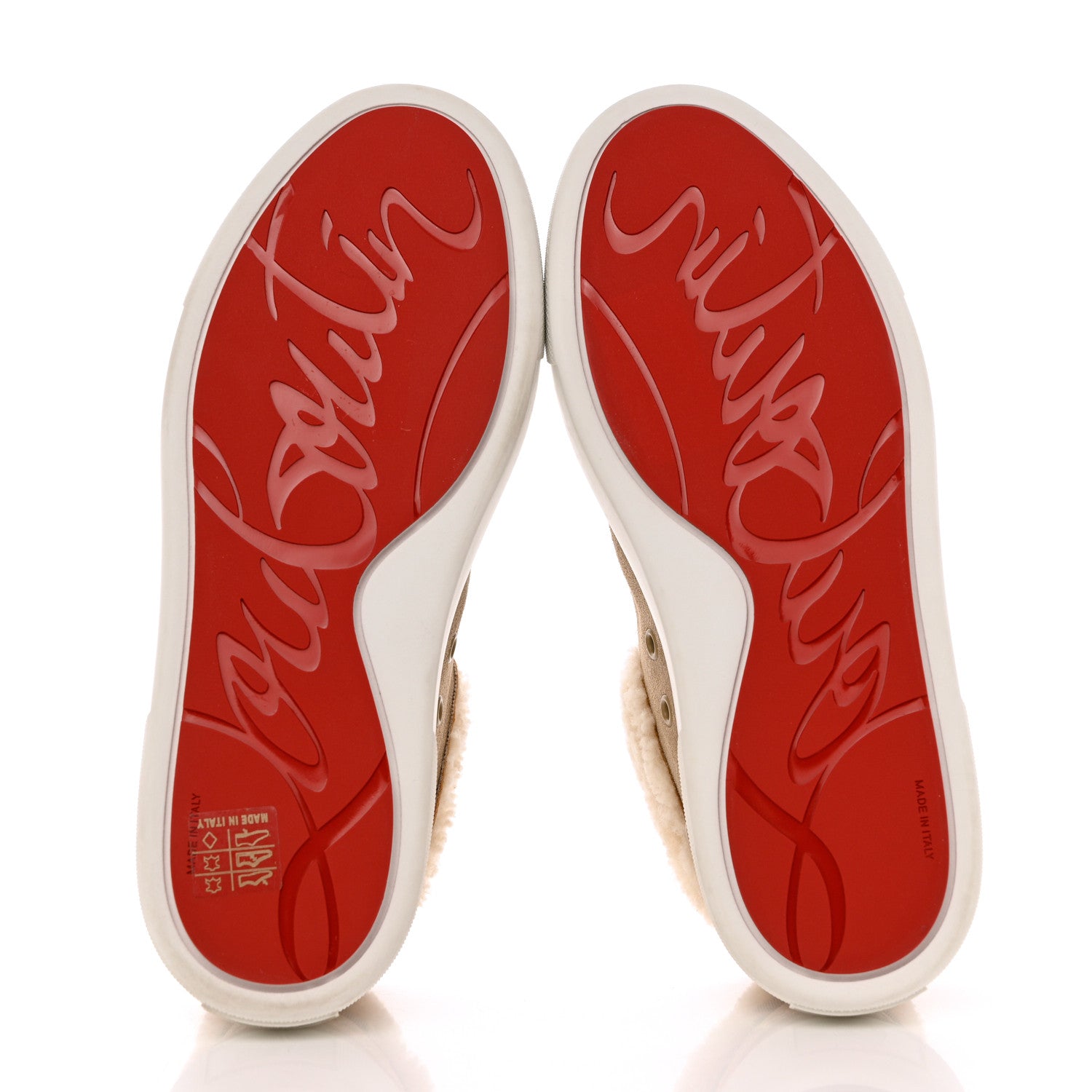 Christian Louboutin Suede Shearling Fun Vierissima Flat Sneakers 38 Atlas 5 of 8